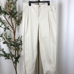 Melrose and Market 100% Cotton Pleated Chinos in Cream Sz XL (B5)